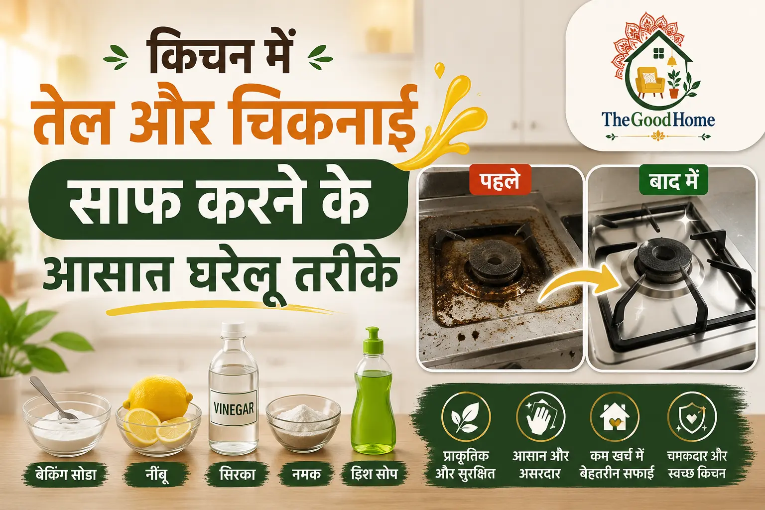 How to clean oil in kitchen