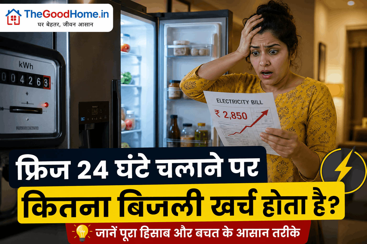 fridge 24 ghante chalane par kitna bijli kharch hota hai