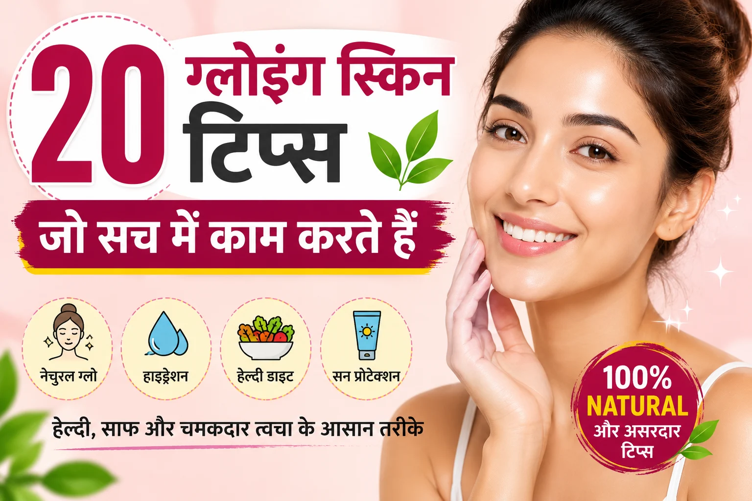 Glowing Skin Tips in Hindi