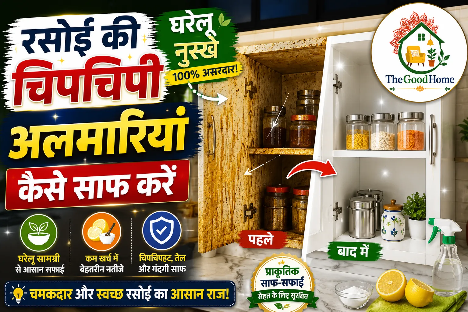 Rasoi Ki Chipchipi Almariyan Kaise Saaf Karein