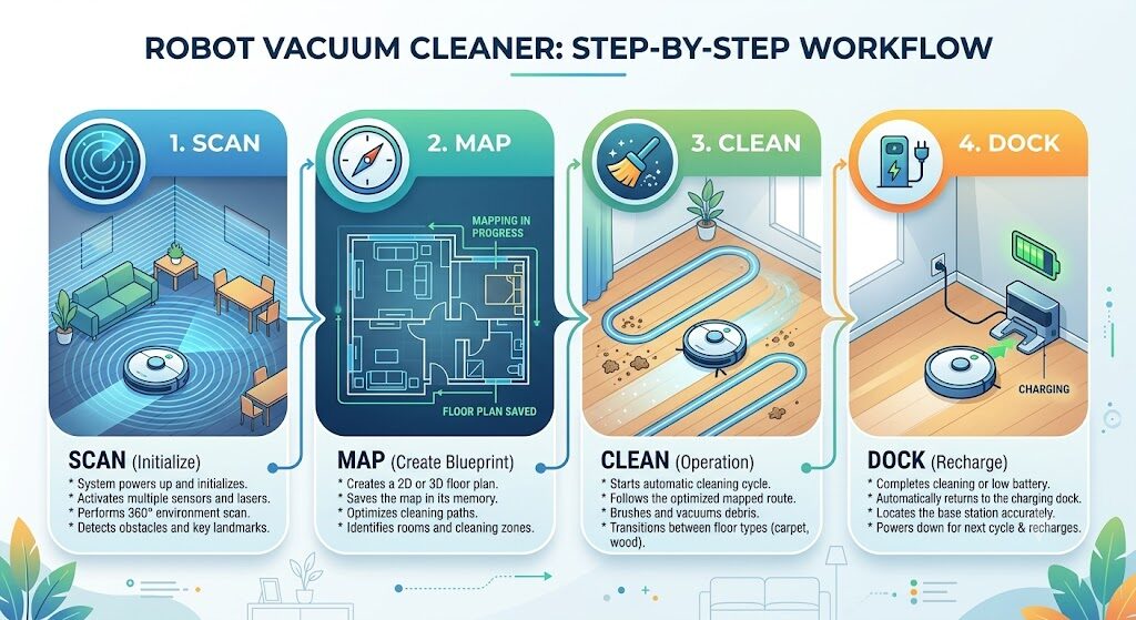 Robot Vacuum Cleaner Kaise Kam Karta Hai