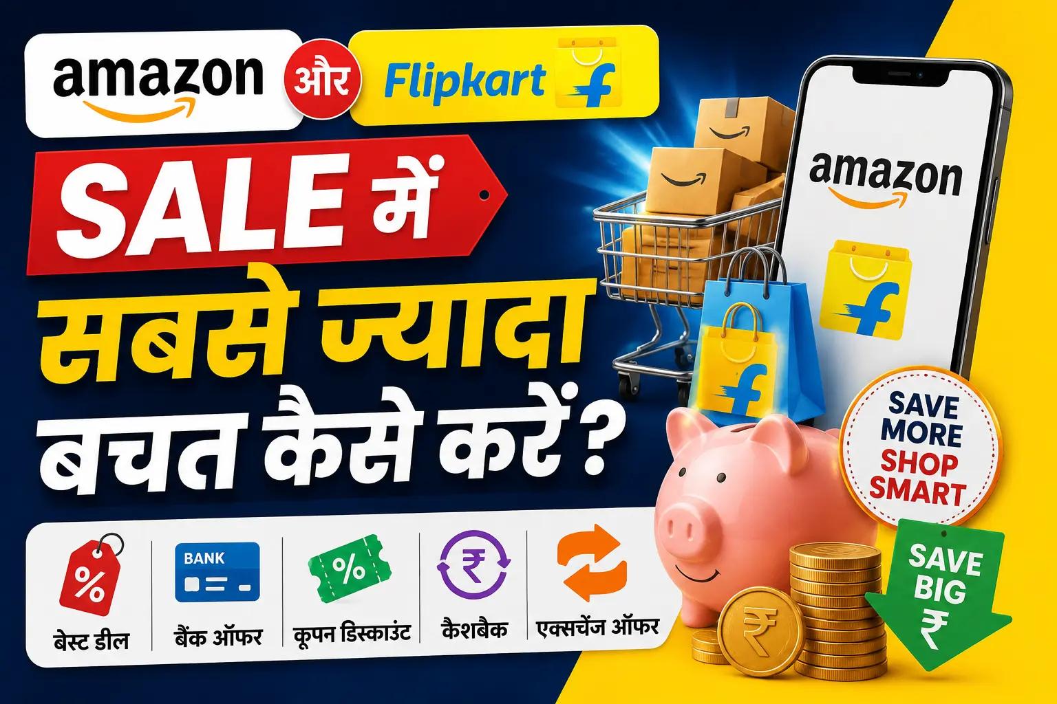Amazon Aur Flipkart Sale me sabse jyada bachat kaise karen
