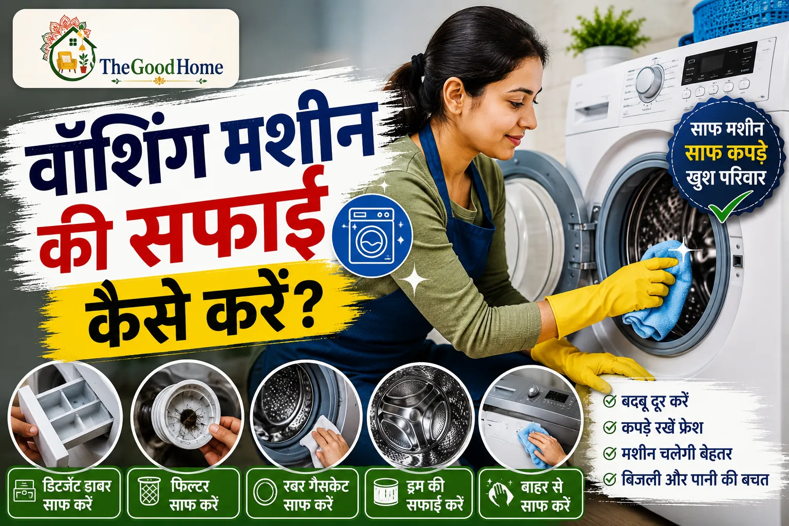 Washing Machine ki safai kaise karen